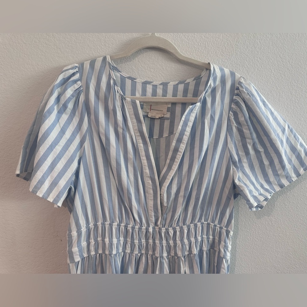 Anthropologie Blue and White Striped Somerset Maxi Dress - Picture 5 of 5